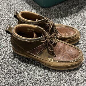 TWISTED X Men's 4in Wedge Sole Distressed Saddle/Cognac Boot (MCA0043) 12M